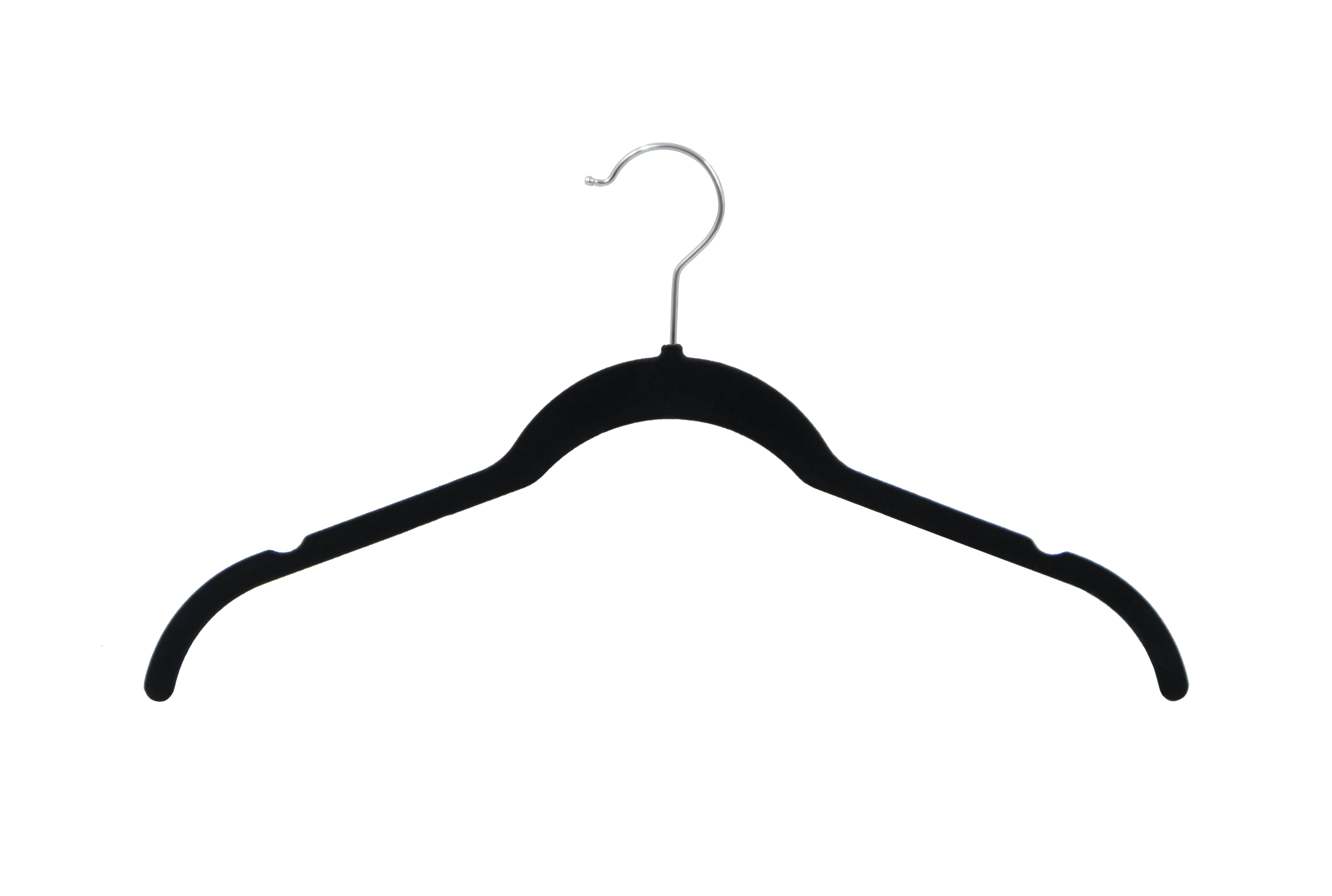 TrendLine Kleiderbügel mit Samtüberzug 5 Stück schwarz