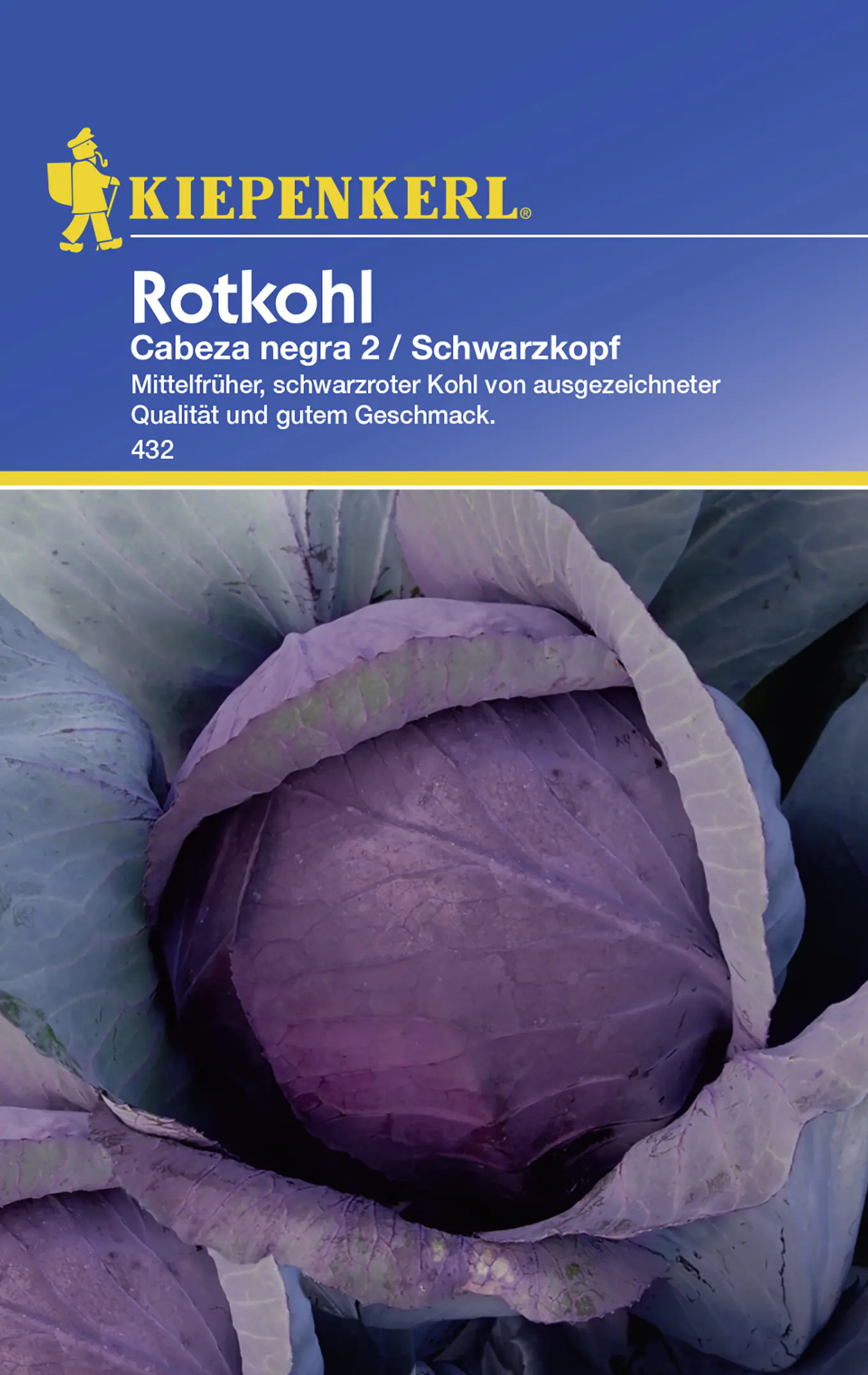 Kiepenkerl Rotkohl Cabeza negra 2 Schwarzkopf Brassica oleracea var.capitata f. rubra, Inhalt: ca. 5