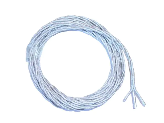 Textilkabel verseilt 3 x 0,75 - 1 Meter, hellgrau