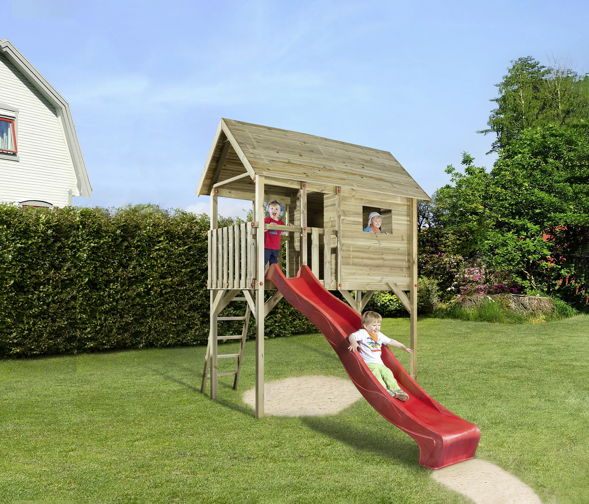 Weka Spielturm 815 Tabaluga 235 x 125 x 332 cm mit Wellenrutsche