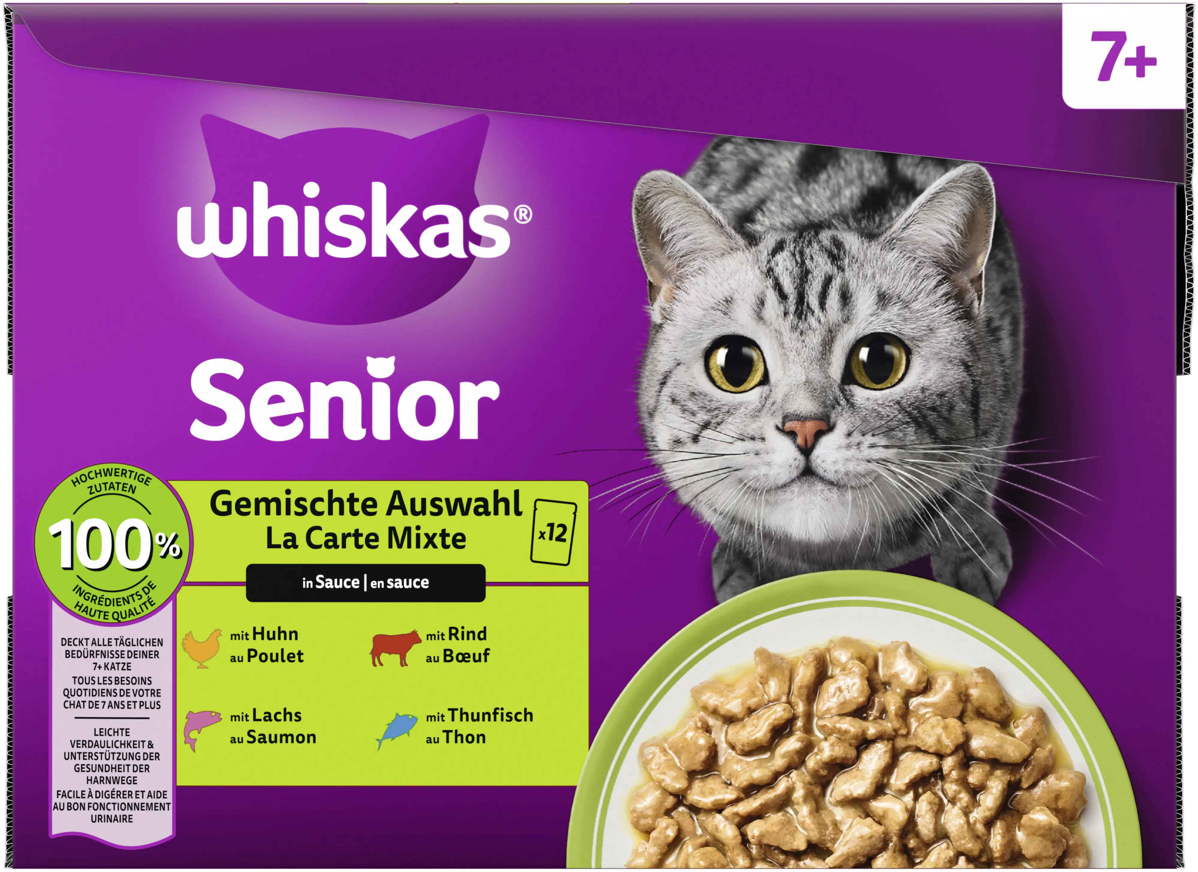 Whiskas Multipack Senior 7+ gemischte Auswahl in Sauce Katzenfutter 12 x 85 g