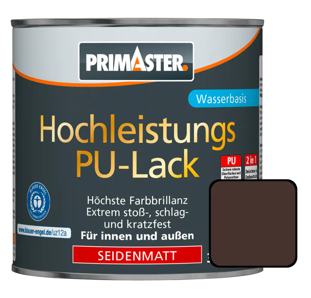 Primaster Hochleistungs-PU-Lack RAL 8017 375 ml 2in1 schokoladenbraun seidenmatt