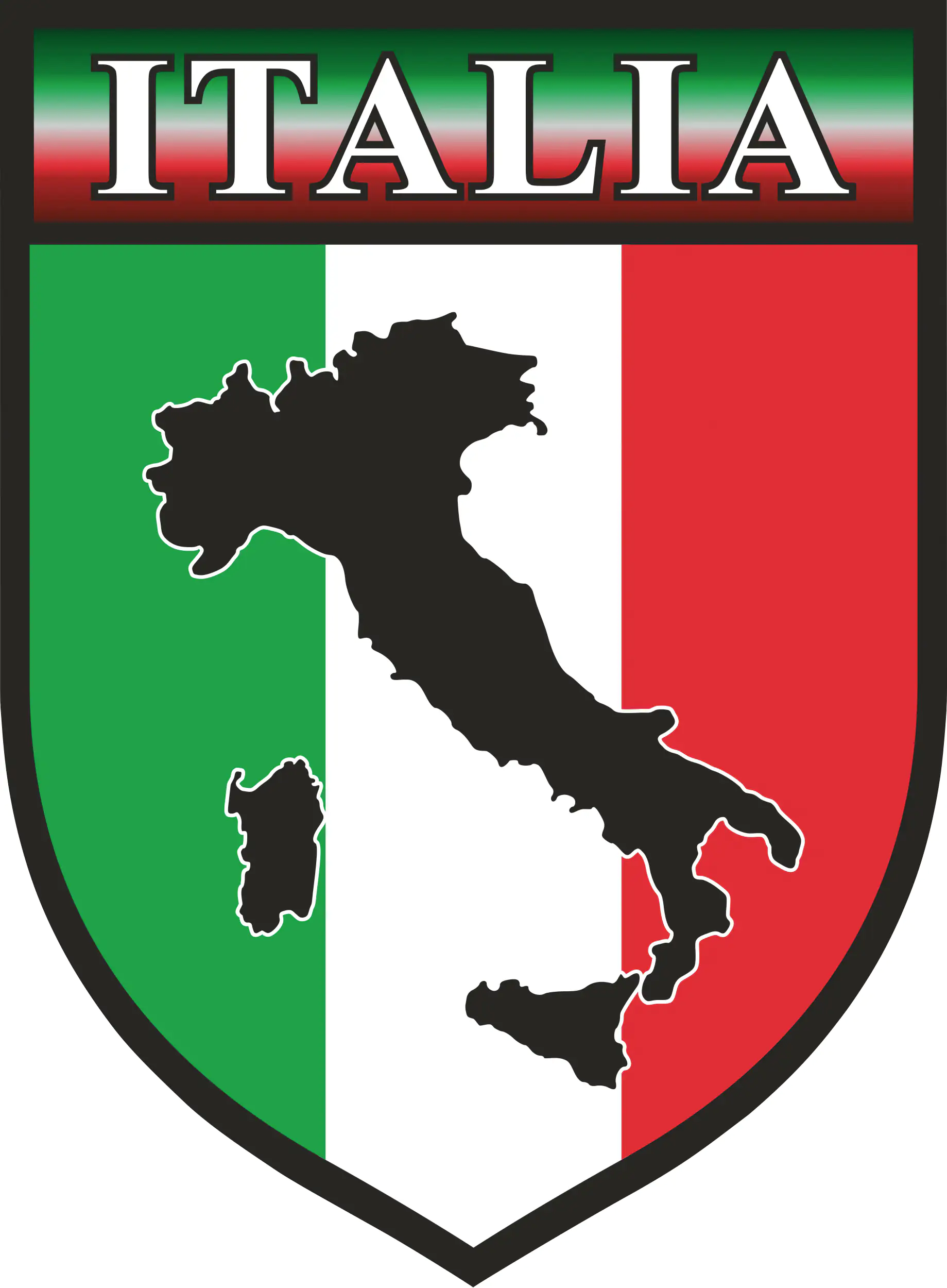 Hermann Schütz Aufkleber ITALIA Wappen 65x90mm