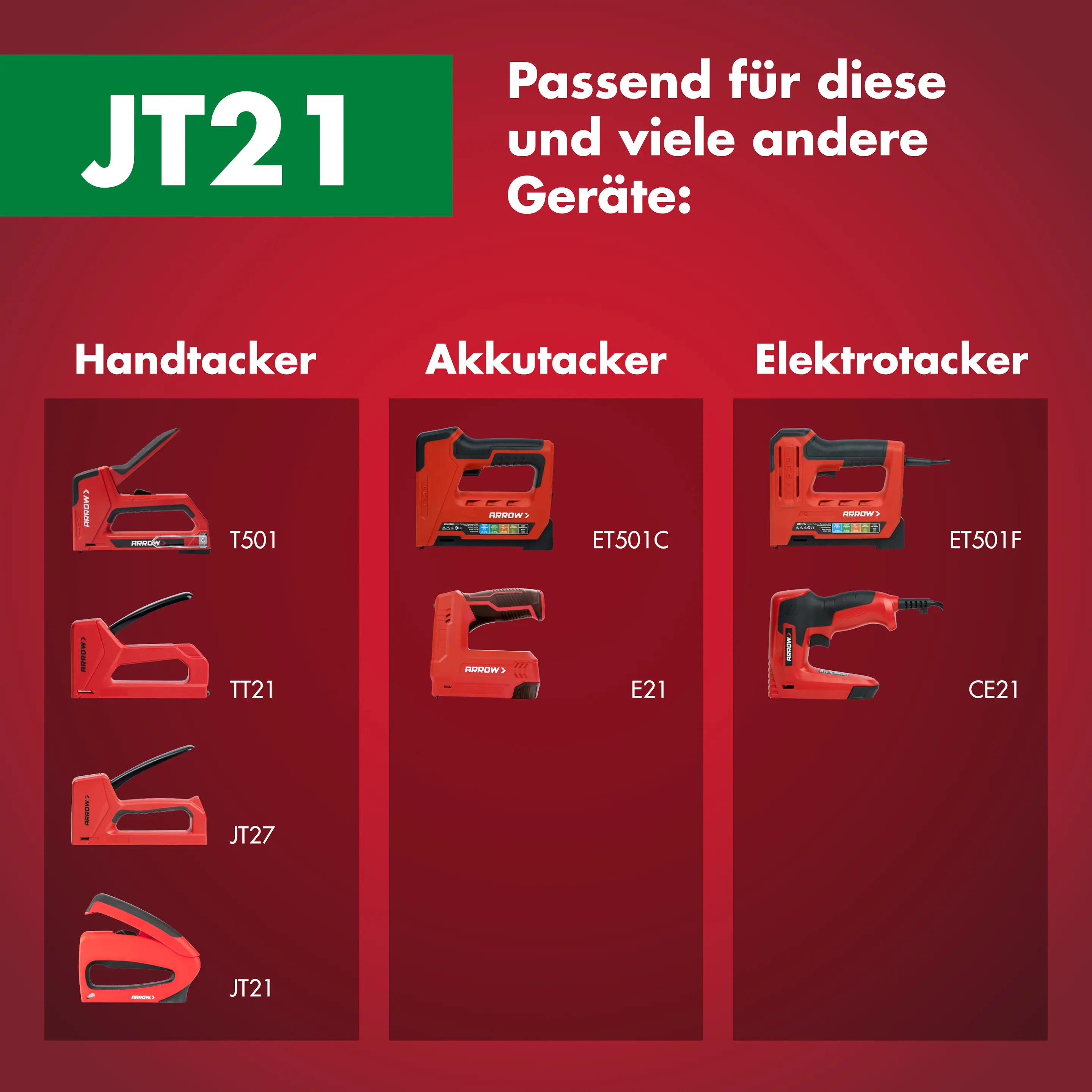 Arrow Tackerklammer Feindraht JT21 8 mm V2A 500 Stück