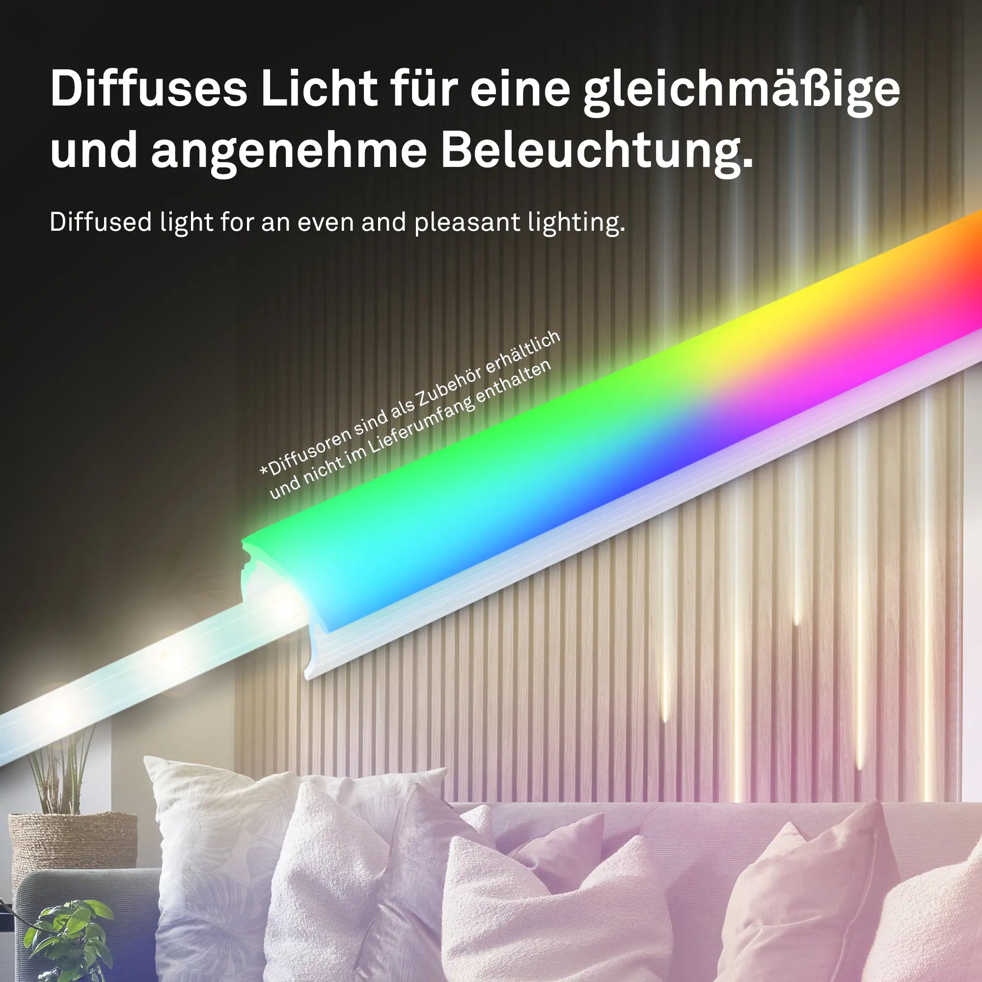 Briloner LED-Streifen Pimp your Panel Starterset COB RGBICW 2,6 m 15,6 W warmweiß RGB