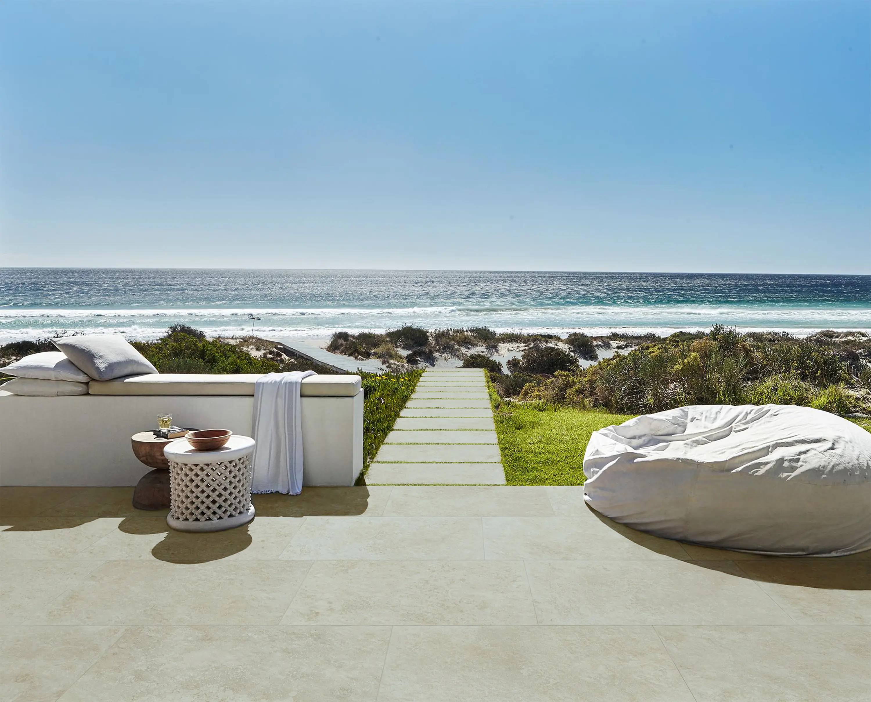Terrassenplatte Feinsteinzeug 40Quarzo 81 x 40,5 x 2 cm grau-beige