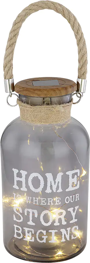 Globo LED Solarleuchte Flasche holz warmweiß