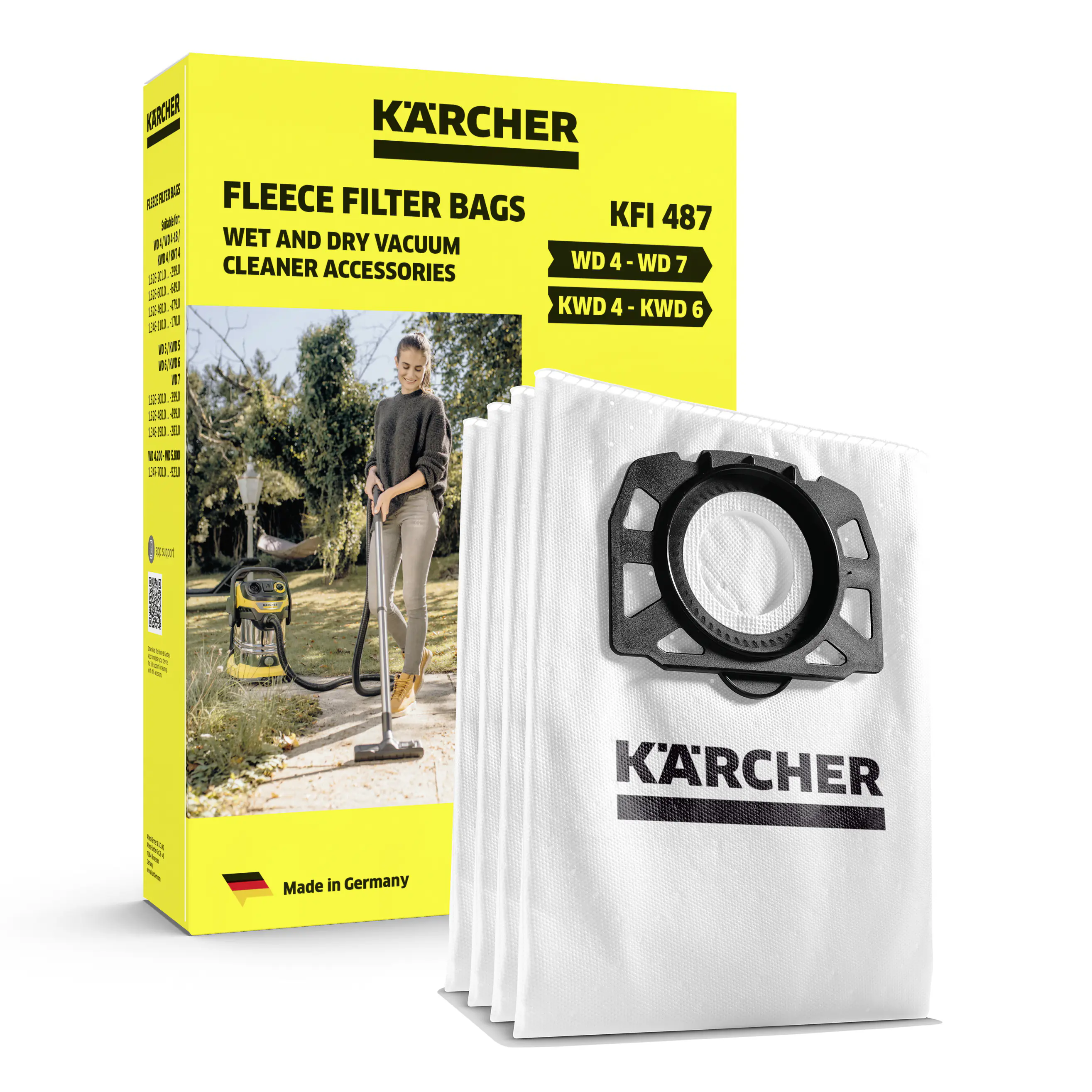 Kärcher Vliesfiltertüten 4 Stück für WD4 - WD 6