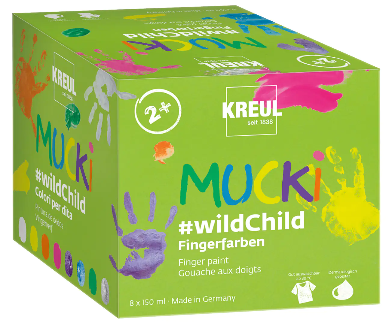 Kreul Mucki Fingerfarben Set 8 x 150 ml Farbmix