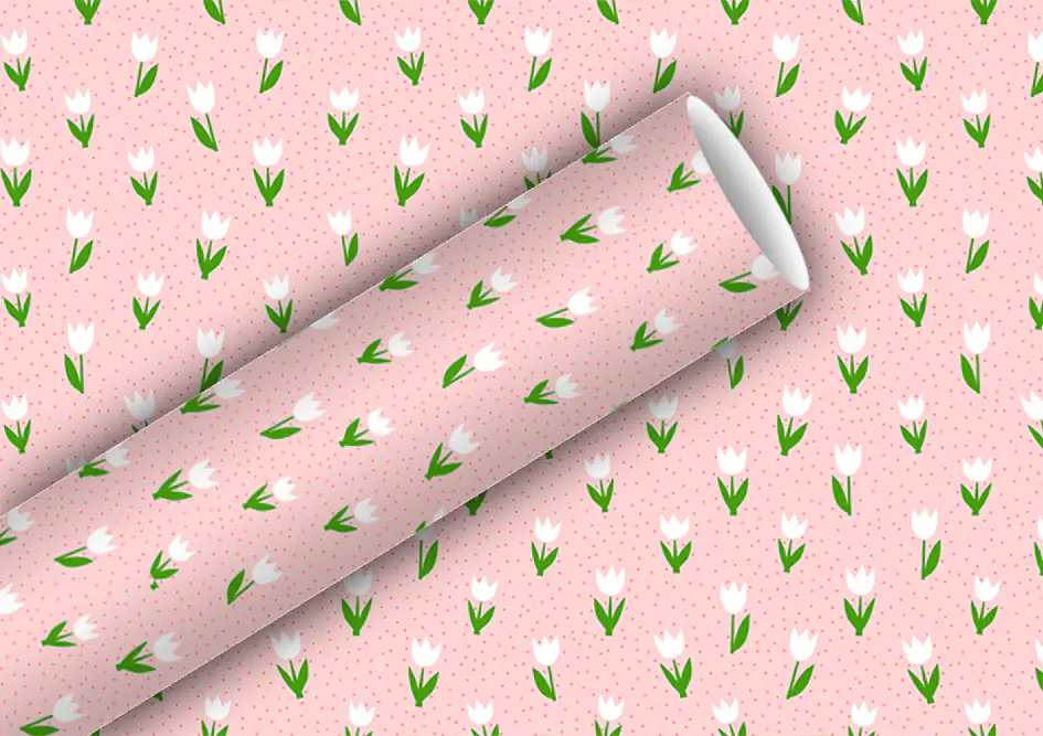 Braun & Company Geschenkpapier Kollektion Minitulips 2 m x 70 cm