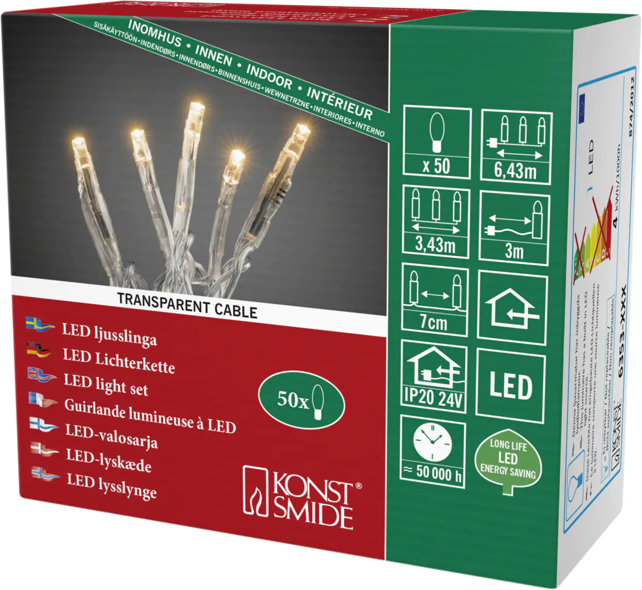 Konstsmide LED Microlichterkette 50 LED, bernstein Konstsmide LED Microlichterkette 50 LED, bernstein