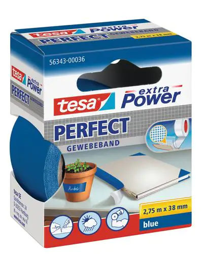 tesa Gewebeband extra Power Perfect tesa Gewebeband extra Power Perfect 2,75 m x 38 mm, blau