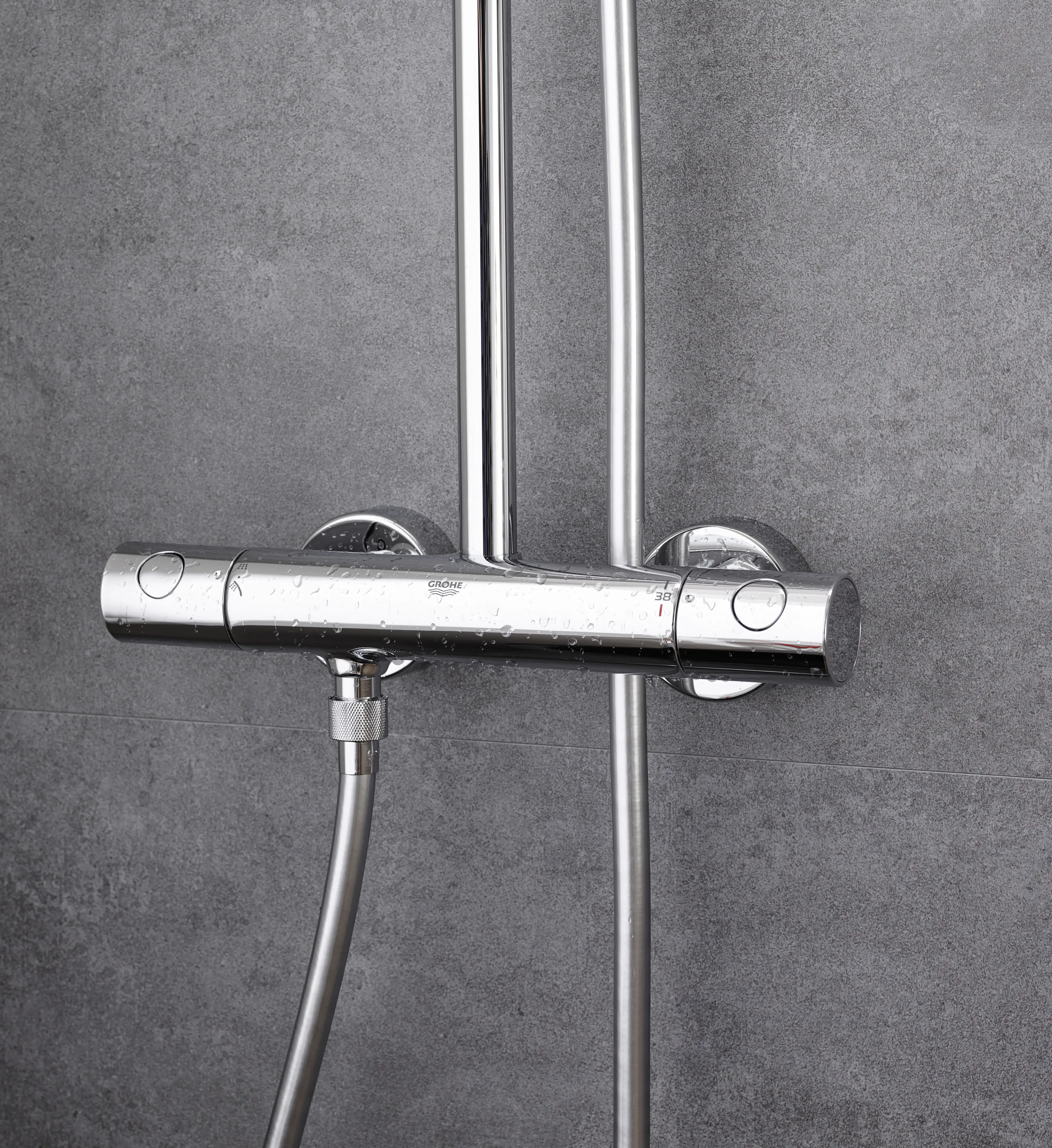 Grohe Kopfbrausesystem Euphoria 260 verchromt, Aufputz-Thermostat mit Aquadimmer Funktion Grohe Kopfbrausesystem Euphoria 260 verchromt, Aufputz-Thermostat mit Aquadimmer Funktion