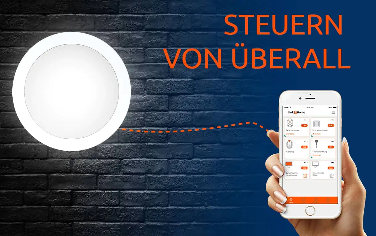 Link2Home WiFi LED Deckenleuchte 30W silber