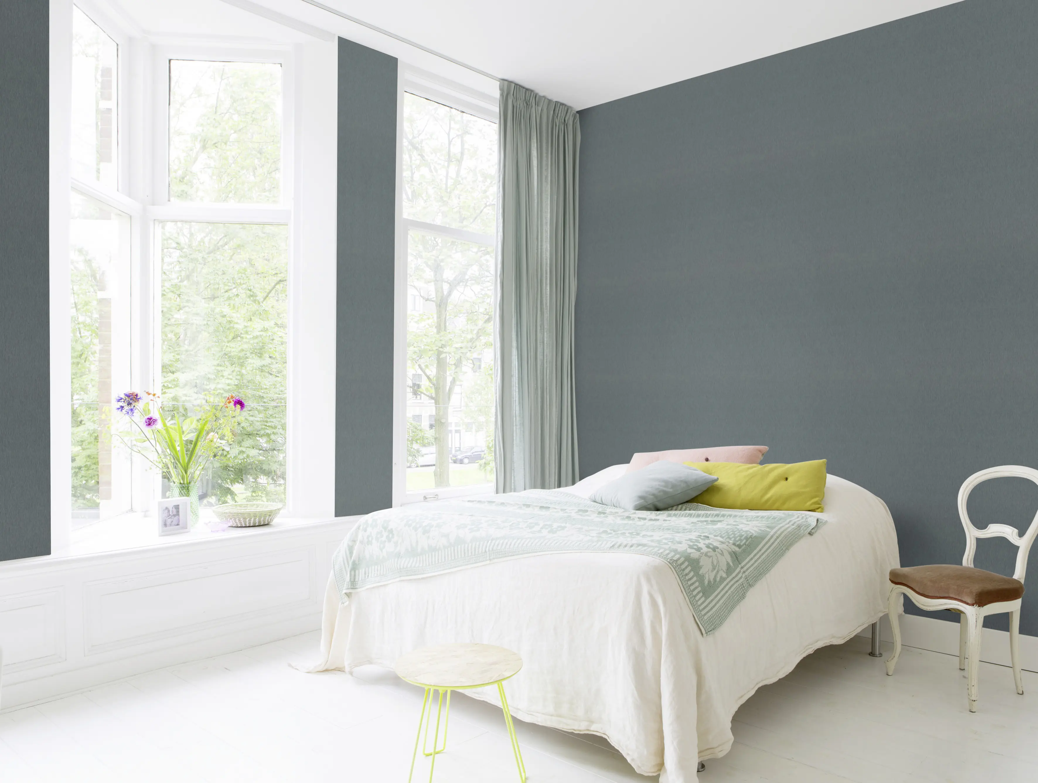 Rasch Vliestapete Uni Sky Lounge blau grau 10,05 x 0,53 m