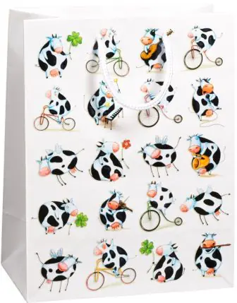 Duni Geschenktüte Kuh 23 cm 