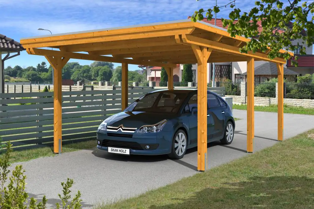 SKAN HOLZ Carport Emsland 404 x 604 cm mit Aluminiumdach