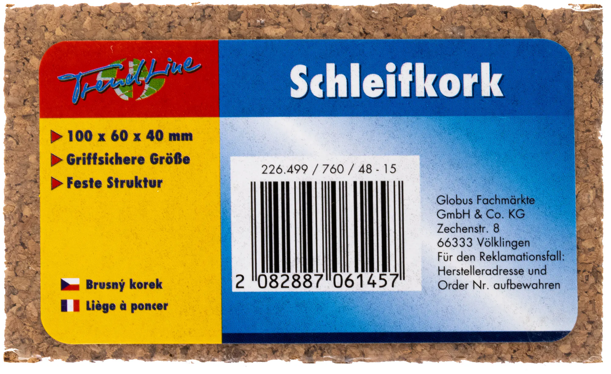 TrendLine Schleifkork 10 x 6 cm TrendLine Schleifkork 10 x 6 cm