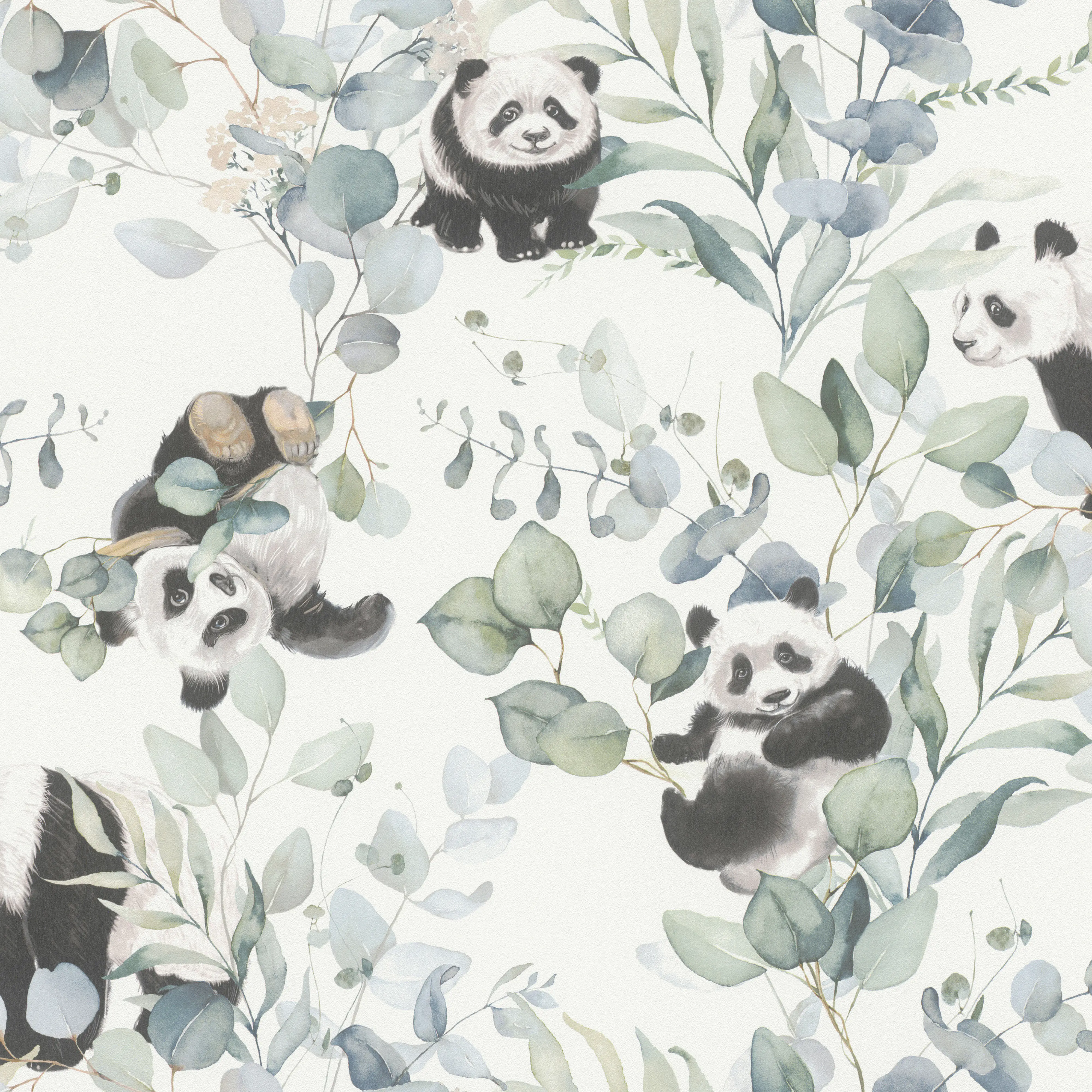Rasch Vliestapete 301144, Kids World, Pandas, 10,05 x 0,53 m