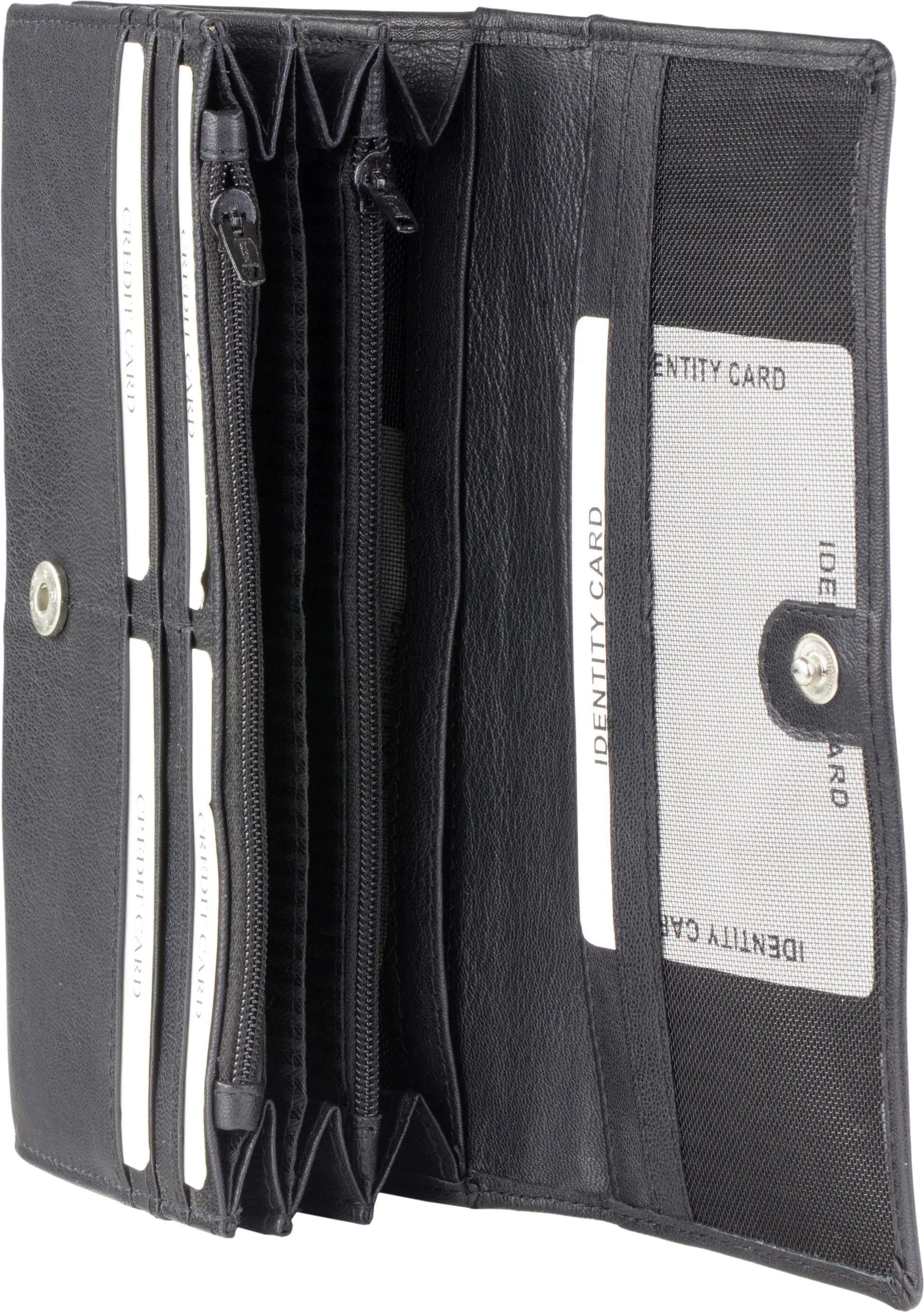 Geldbörse Leder schwarz 18,7 x 9,5 cm