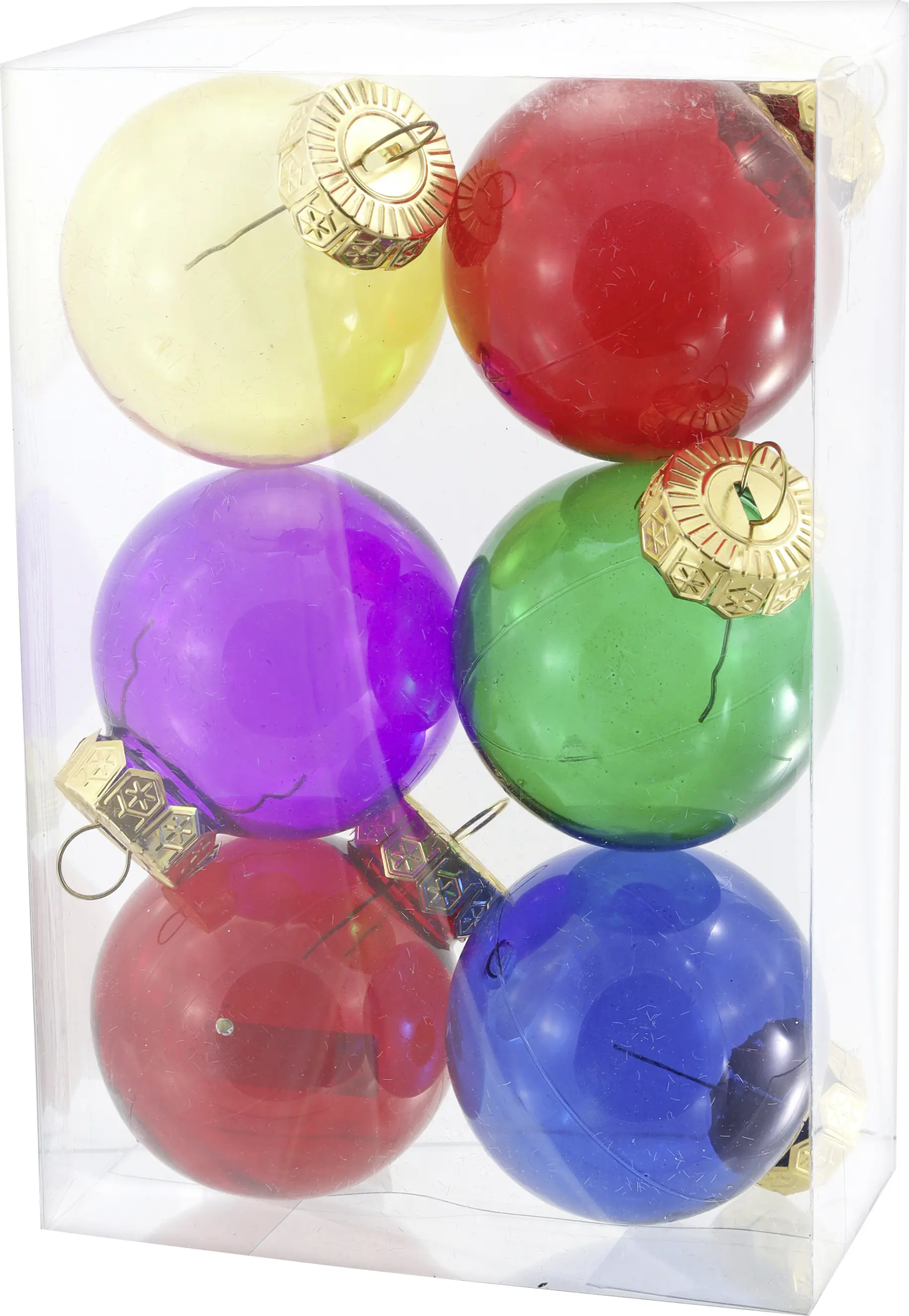 Weihnachtskugel aus Kunststoff Ø 6 cm bunt - 6 Stück