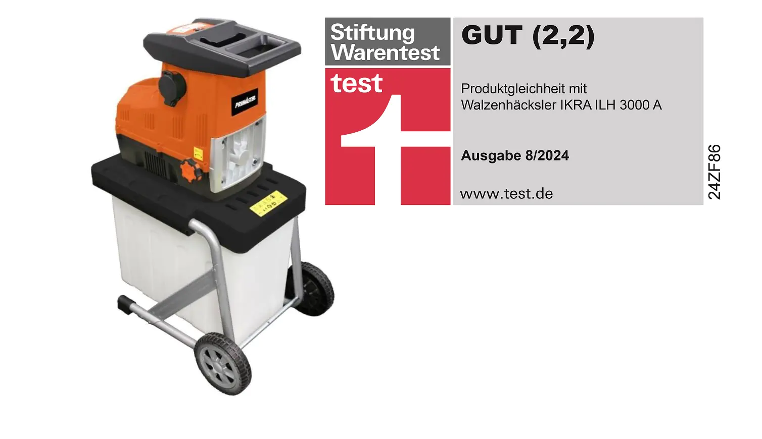 Primaster Elektro-Walzenhäcksler PMWH 3000 max. Aststärke Ø 45 mm