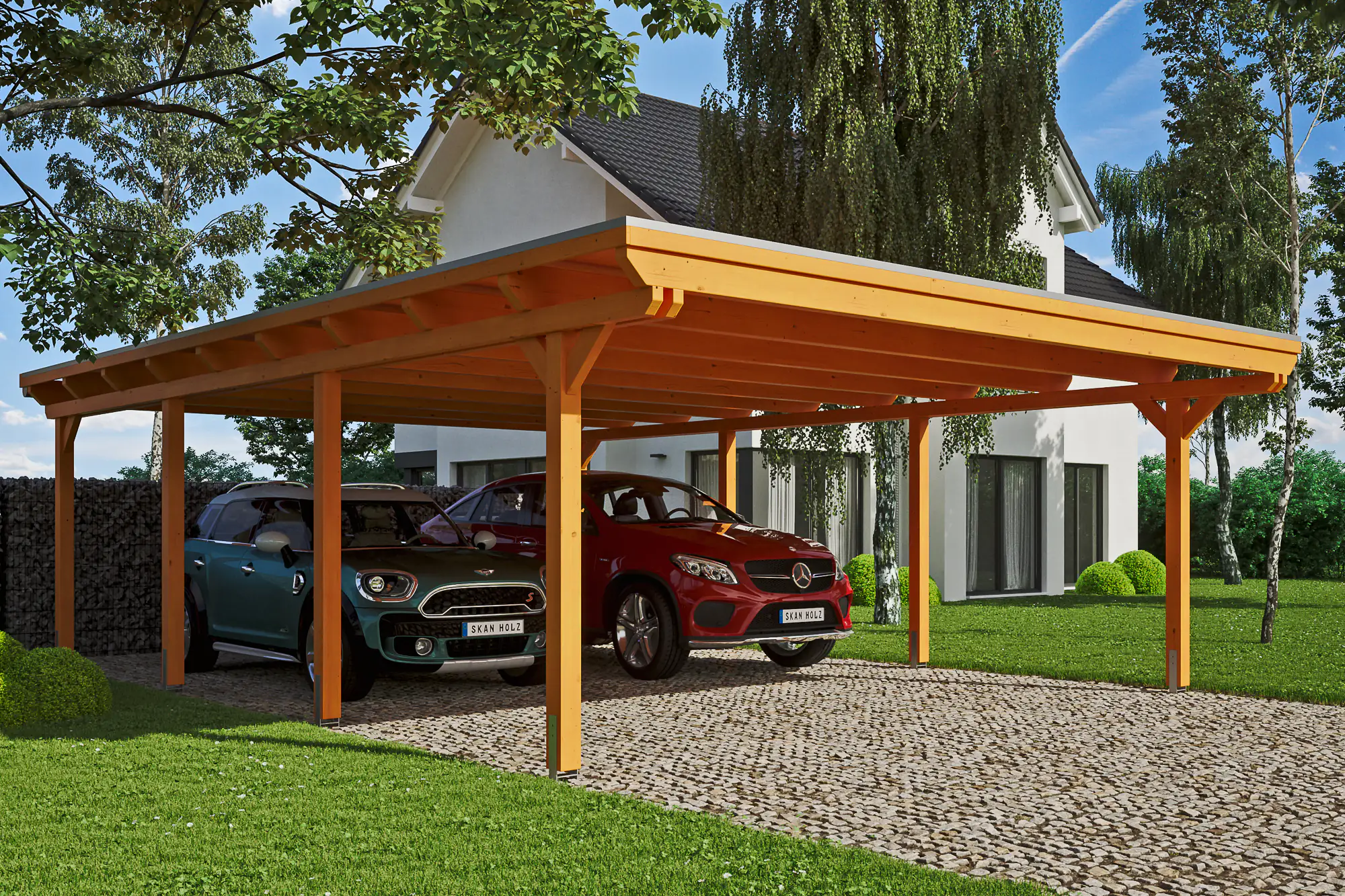 SKAN HOLZ Carport Emsland 613 x 846 cm mit Aluminiumdach