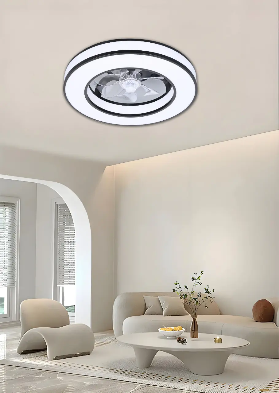 LED Deckenleuchte mit Ventilator Pura Ø 42 cm 42 W schwarz LED Deckenleuchte mit Ventilator Pura Ø 42 cm 42 W schwarz