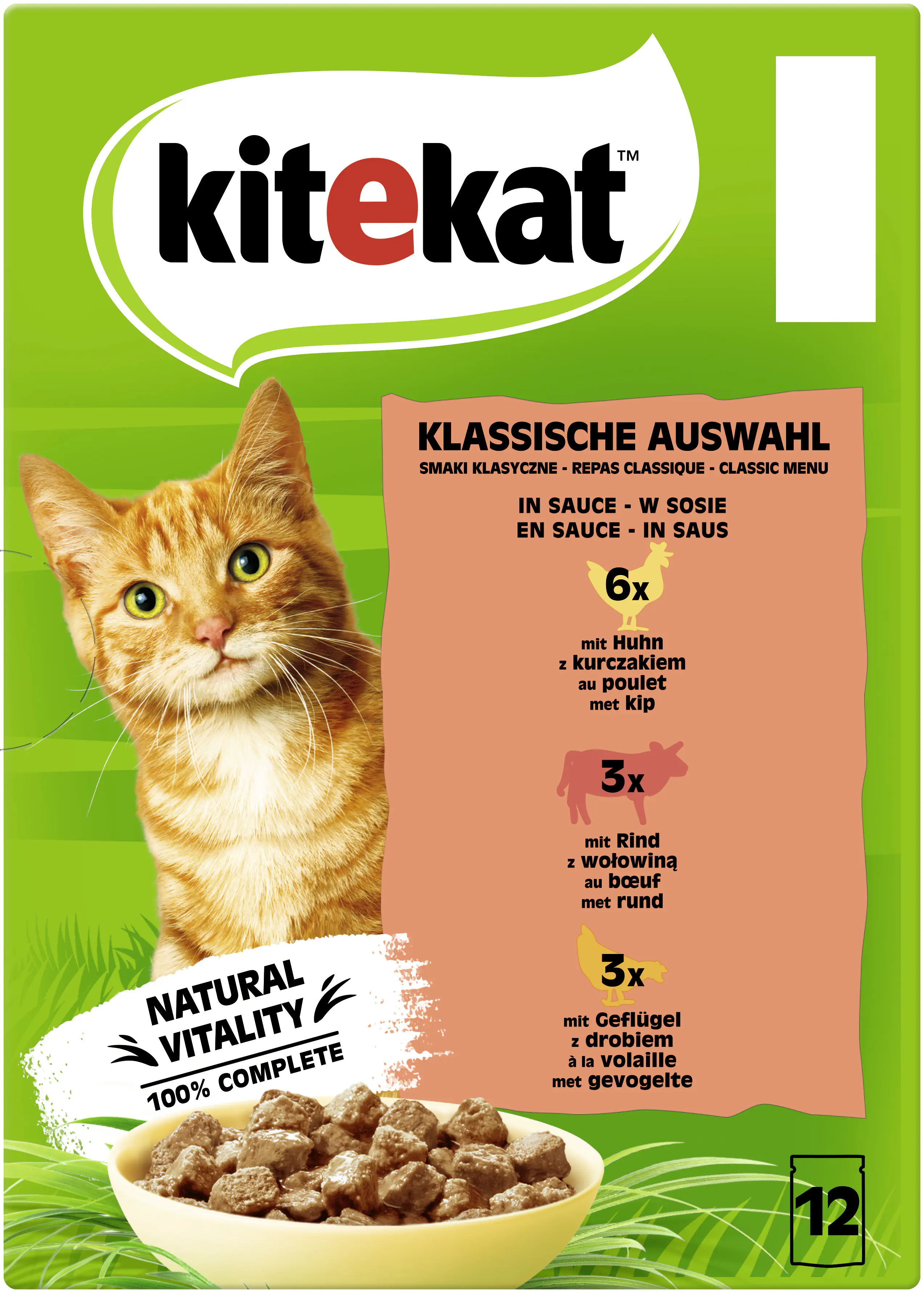 Kitekat Klassische Auswahl in Sauce Multipack 12x85 g