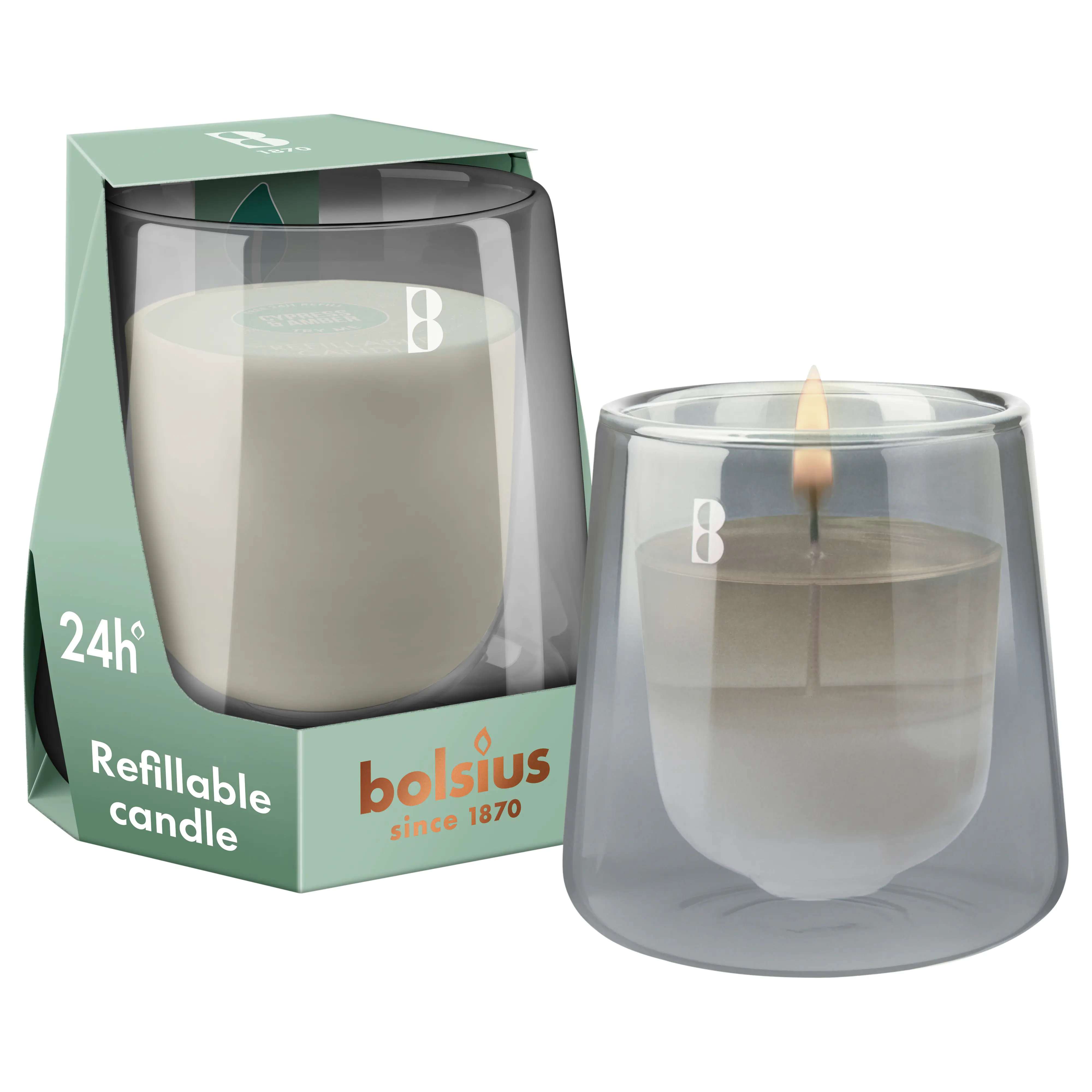 Bolsius Cleanlight Duftglas Starterkit zypresse & amber