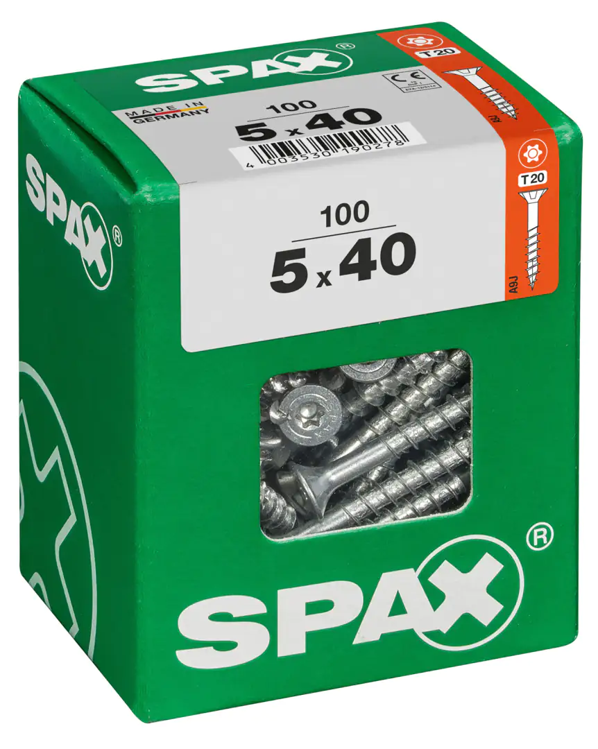 Spax Universalschrauben 5.0 x 40 mm TX 20 - 100 Stk. Spax Universalschrauben 5.0 x 40 mm TX 20 - 100 Stk.