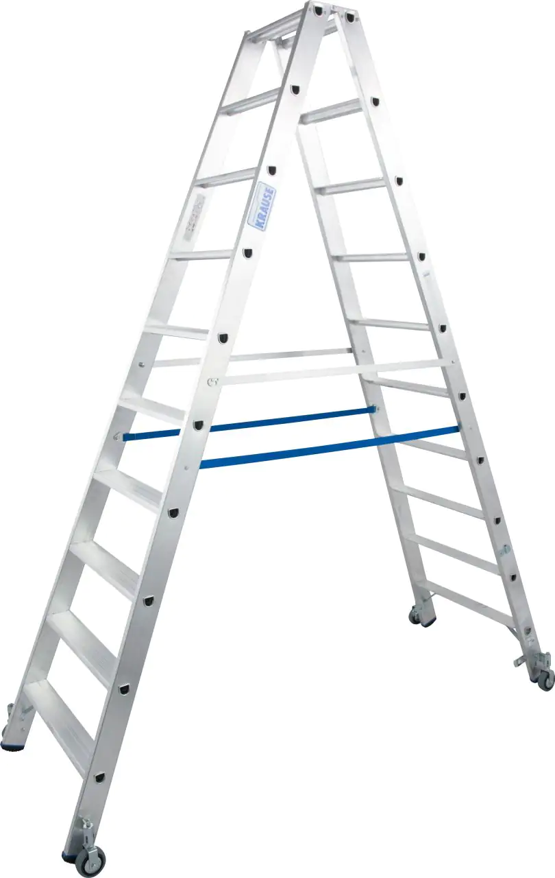 Krause Aluminium-Doppelleiter STABILO fahrbar 3,90 m