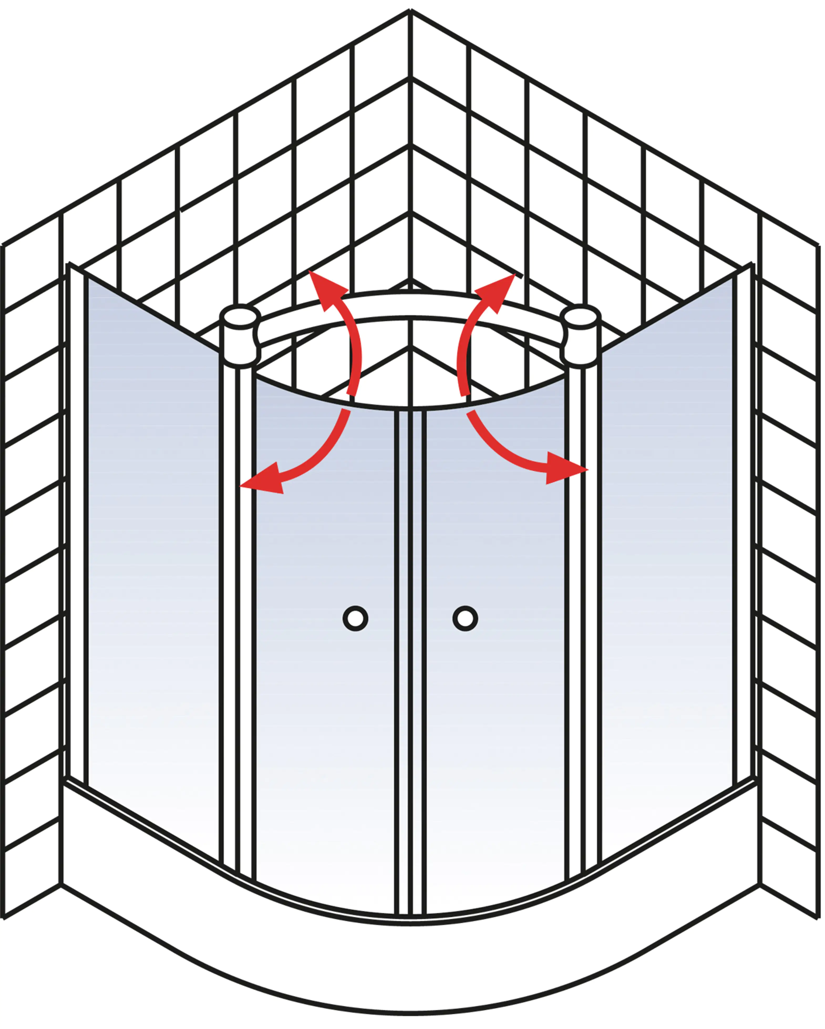 Schulte Runddusche 90 x 90 x 200 cm Garant