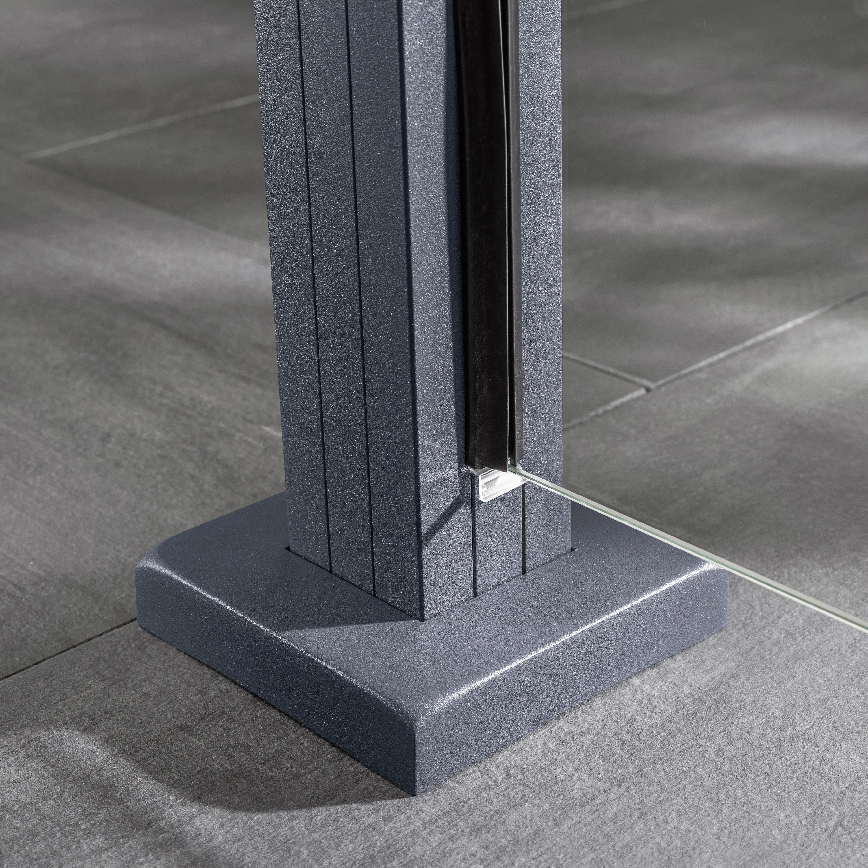 Ambiente Glaszaun Erweiterungsset Klarglas mit Siebdruck 187 x 55,7 cm anthrazit