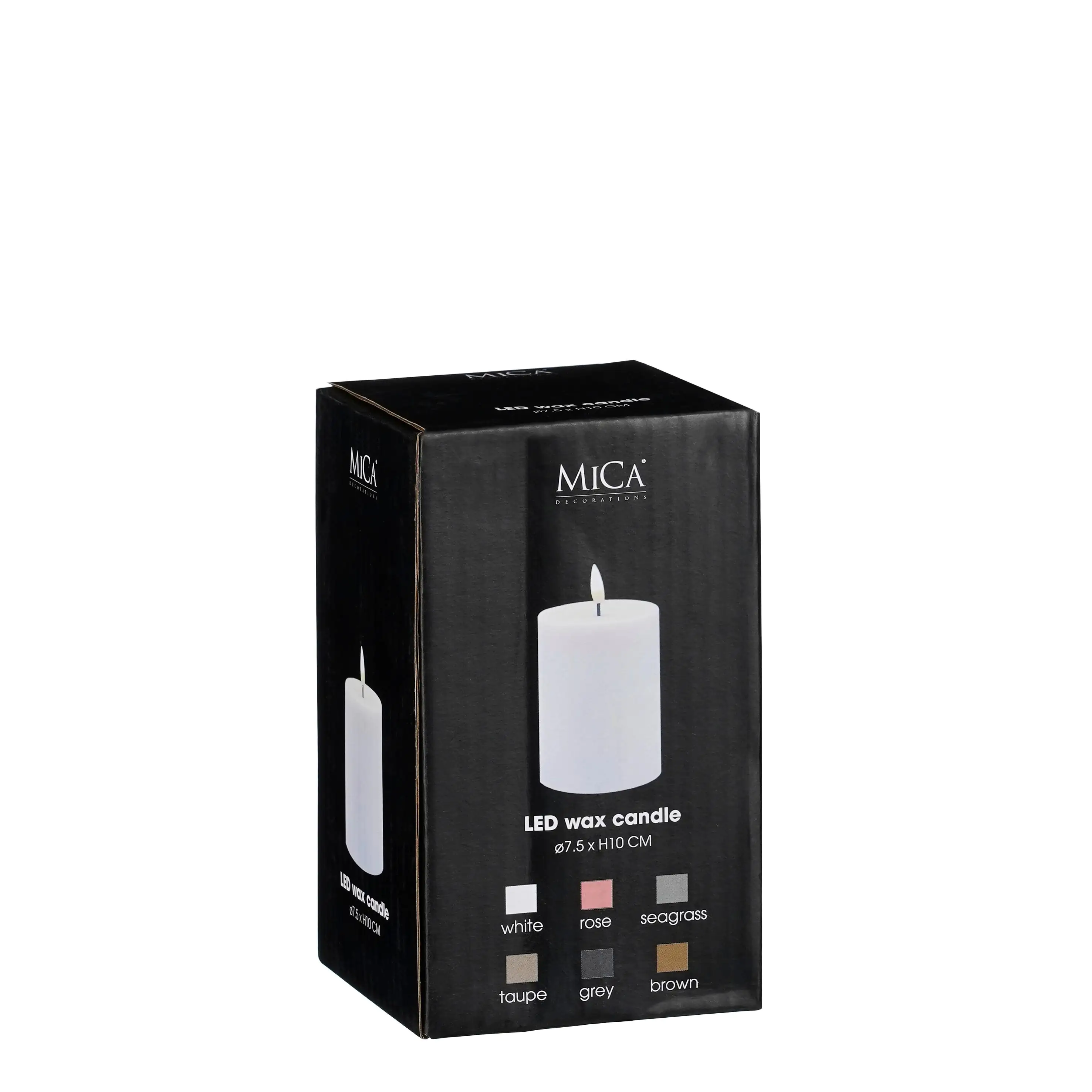 Mica LED Kerze grün, warm weiss, batteriebetrieben mit Timer 10 x Ø 7,5 cm