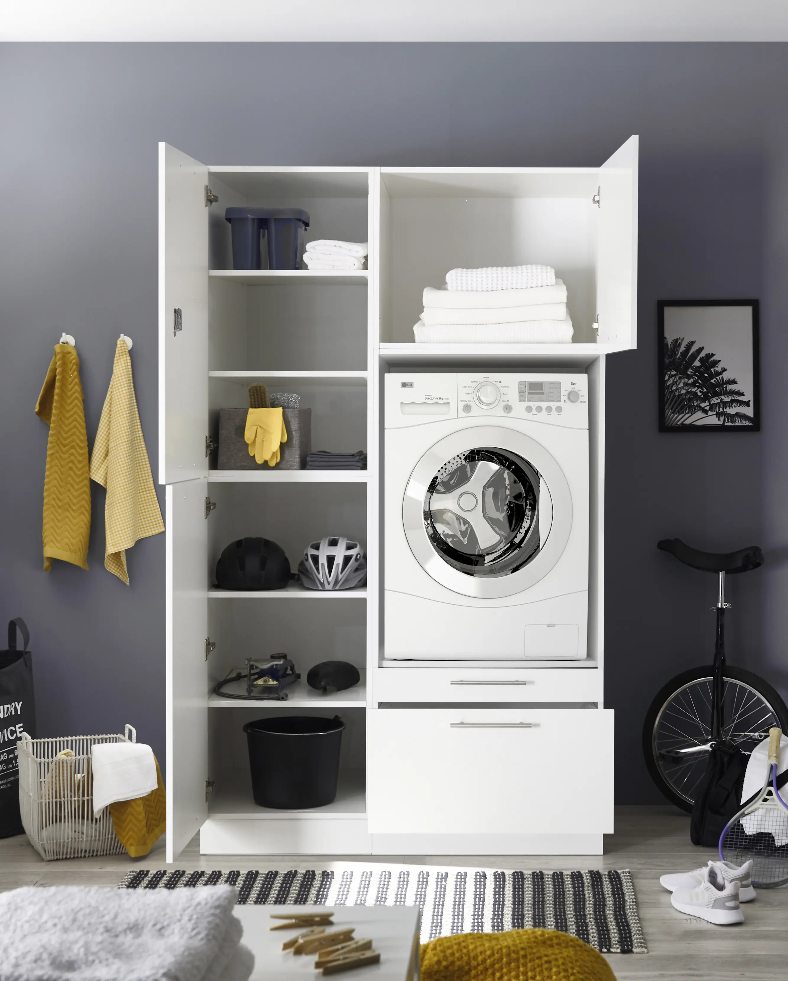 Respekta Waschmaschinenschrank Clara Waschmaschinenumbauschrank HWRSET9 Respekta Waschmaschinenschrank Clara Waschmaschinenumbauschrank HWRSET9