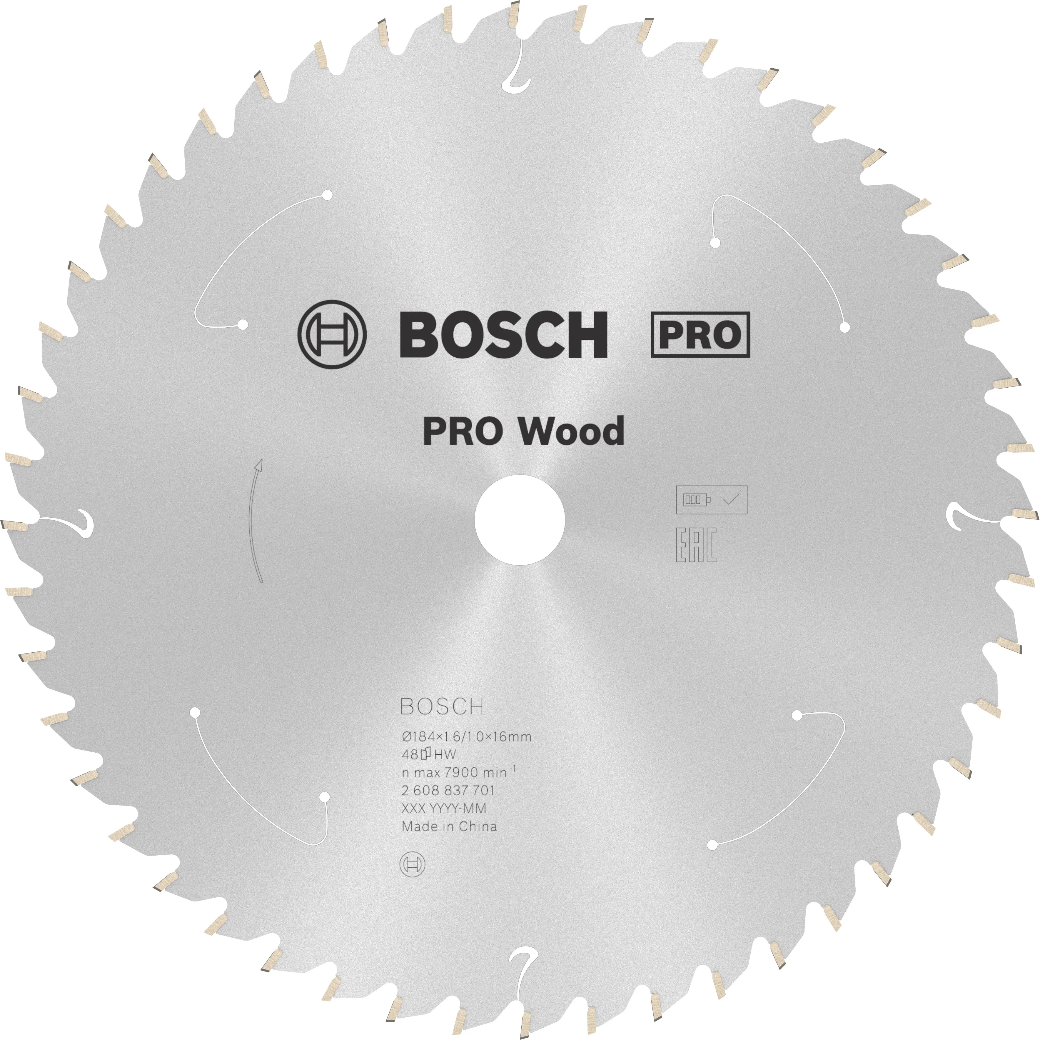 Bosch PRO Wood cordless Kreissägeblatt 184 x 1,6 x 16 mm T48 Bosch PRO Wood cordless Kreissägeblatt 184 x 1,6 x 16 mm T48