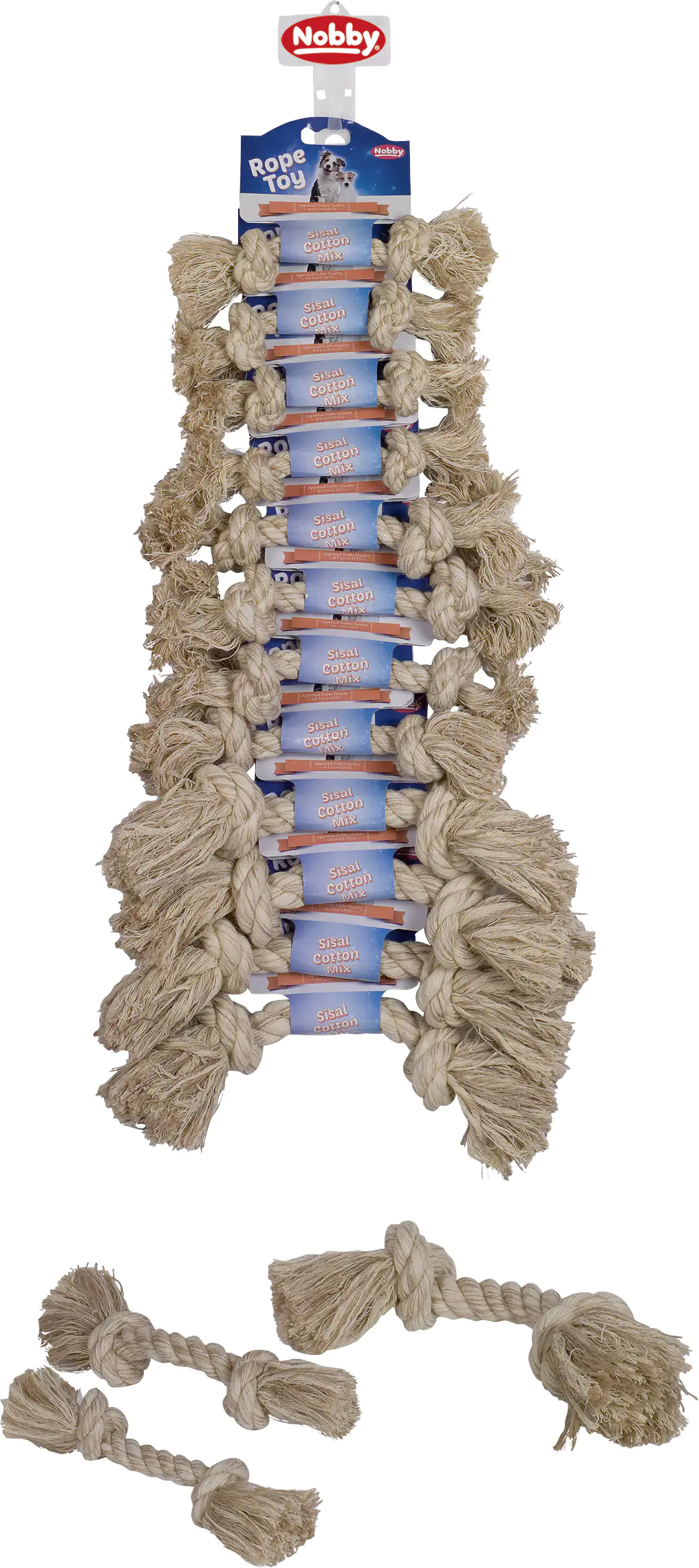 Nobby Rope Toy Sisal-Cotton-Mix natur 12er Strip 3 Sorten 2
