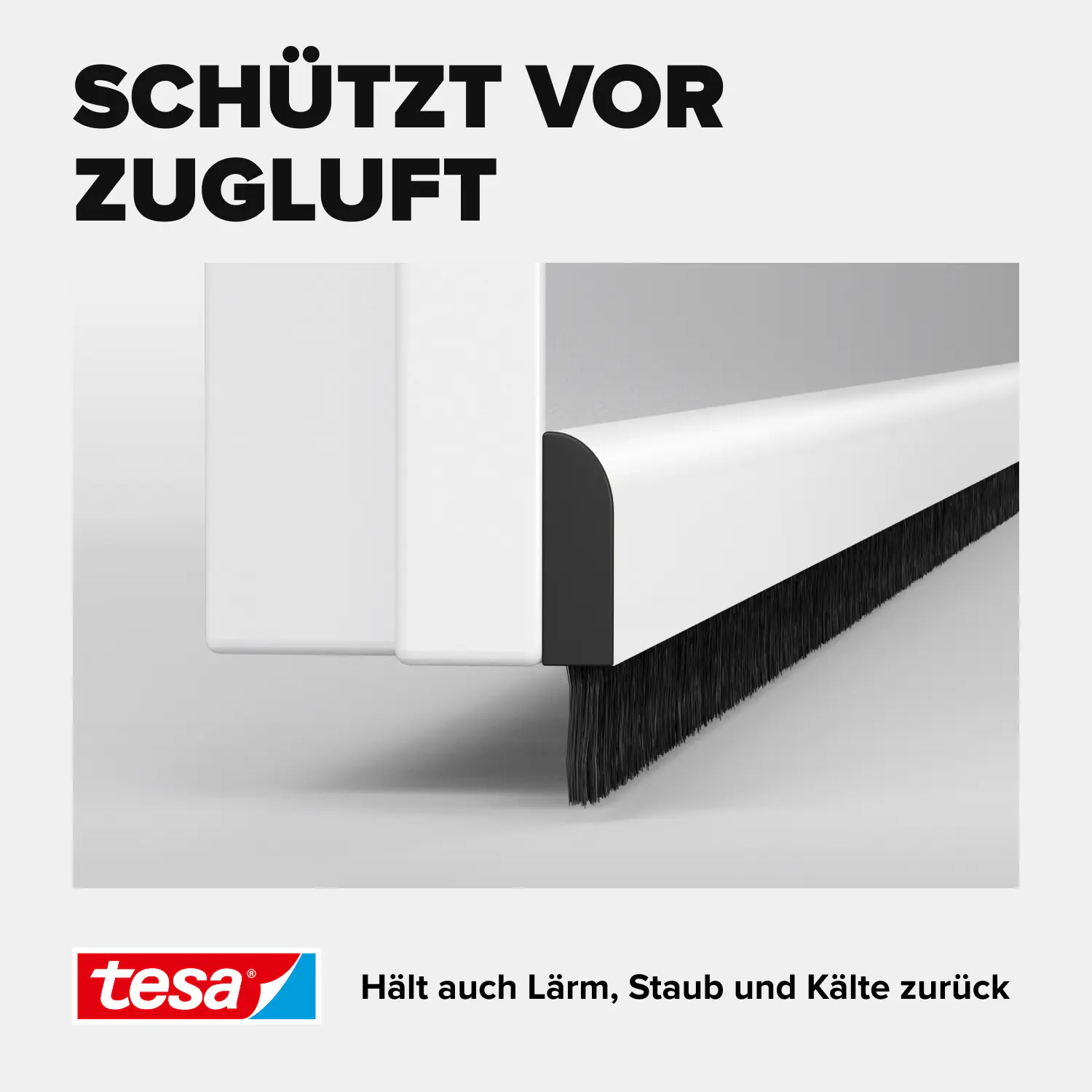 tesa Moll Türdichtschiene weiß, für unebene Böden, für Spalten bis 15 mm