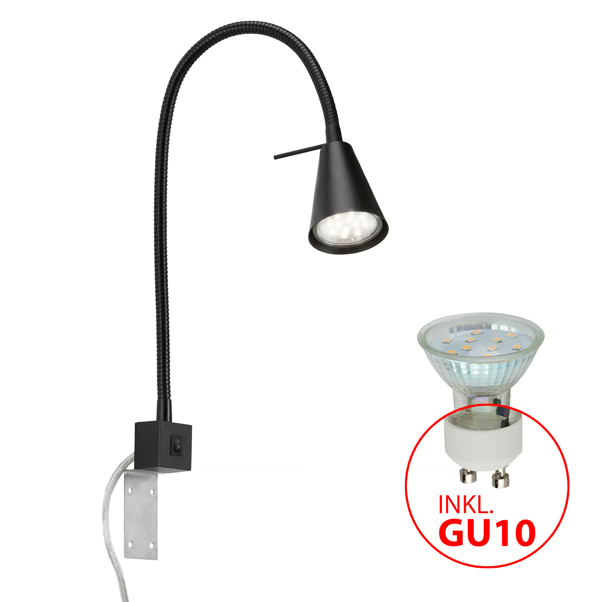 Briloner LED Wandleuchte Tuso schwarz 5W, warmweiß