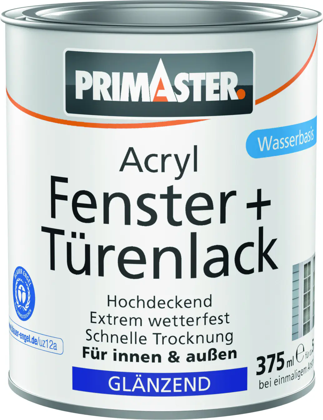 Primaster Acryl Fenster + Türenlack weiß glänzend 375 ml