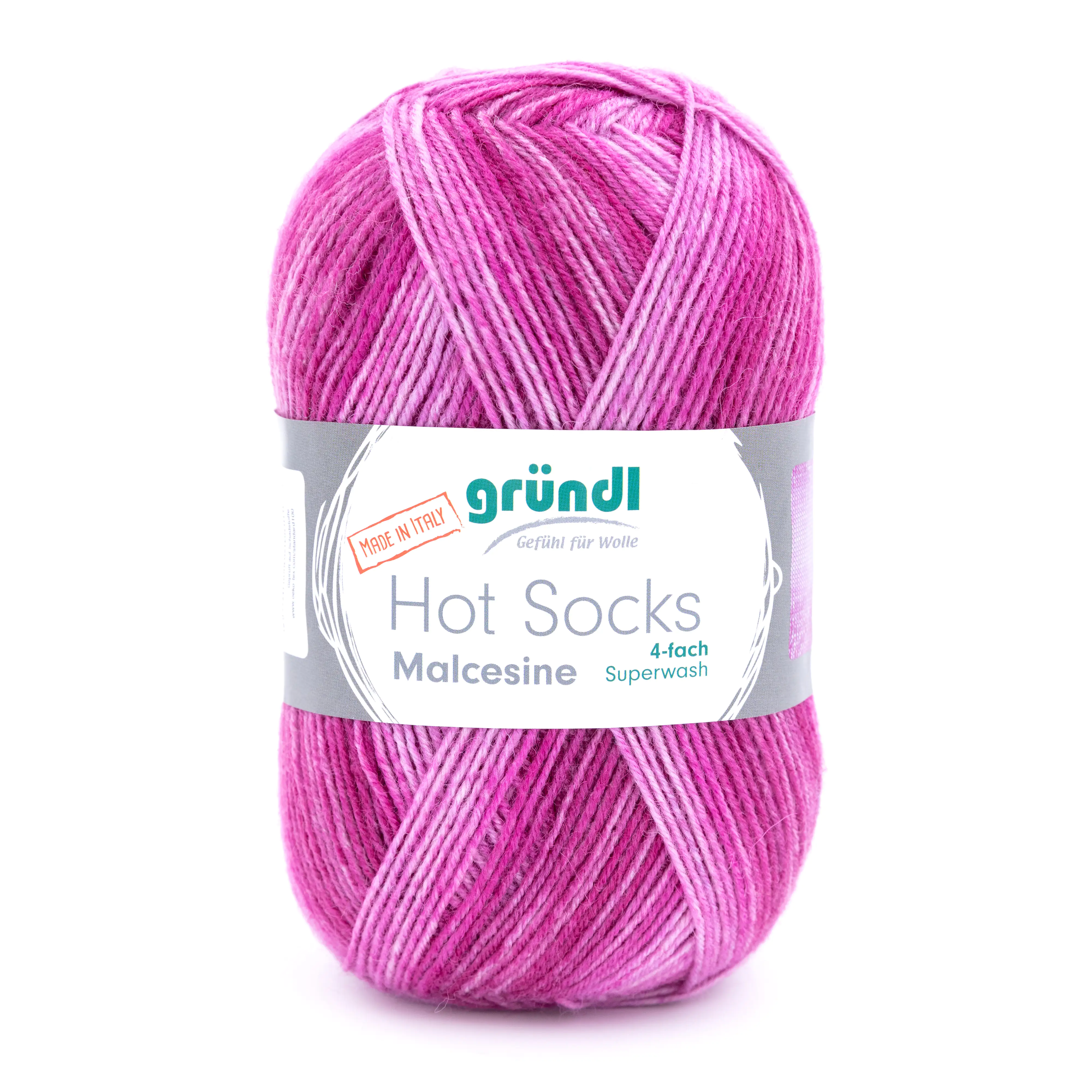 Gründl Wolle Hot Socks Malcesine 4-fach 100 g fuchsia multicolor
