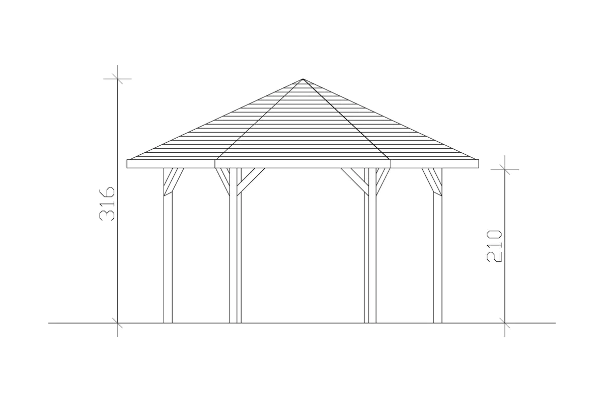 SKAN HOLZ Pavillon Nancy 3 Leimholz, lasiert in Weiß