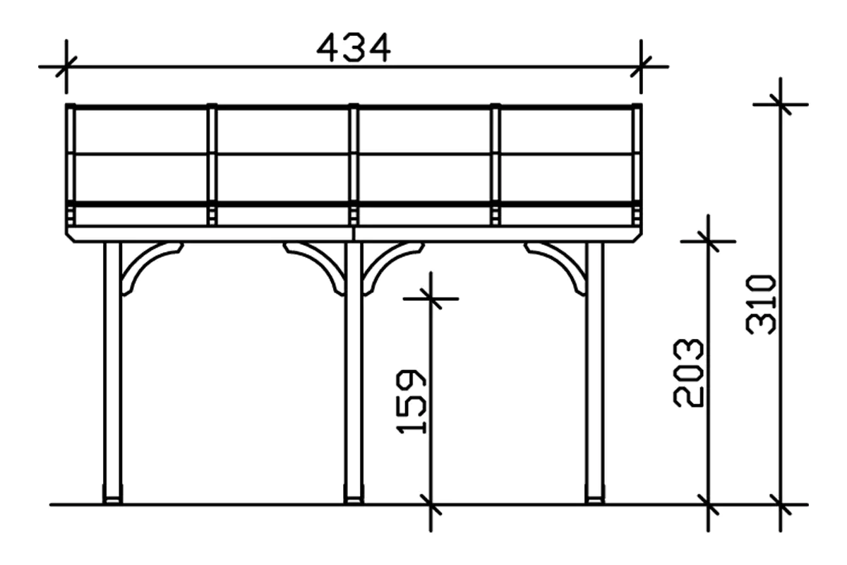SKAN HOLZ Terrassenüberdachung Venezia 434 x 389 cm lasiert in Schiefergrau