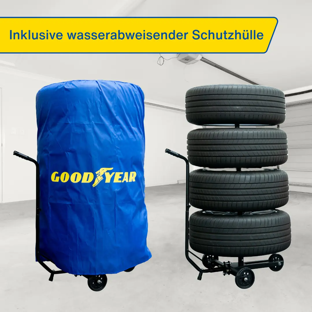 Goodyear Felgenbaumwagen bis Reifenbreite 255 mm inkl. Reifenschutzhülle Goodyear Felgenbaumwagen bis Reifenbreite 255 mm inkl. Reifenschutzhülle