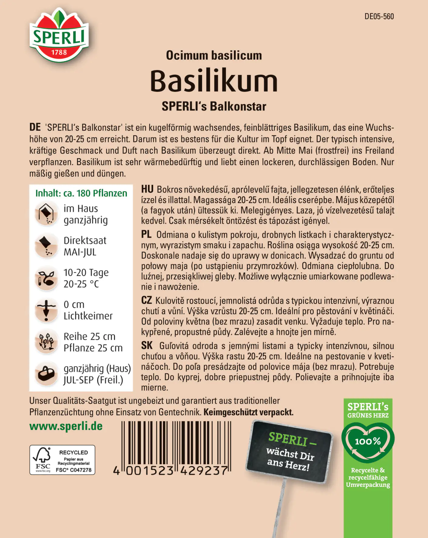Sperli Basilikum Sperli 's Balkonstar Sperli Basilikum Sperli 's Balkonstar
