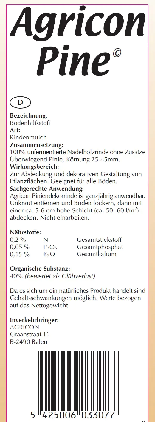 Agricon Piniendekor mittelgrob 25-45 mm Körnung 50 L Agricon Piniendekor mittelgrob 25-45 mm Körnung 50 L