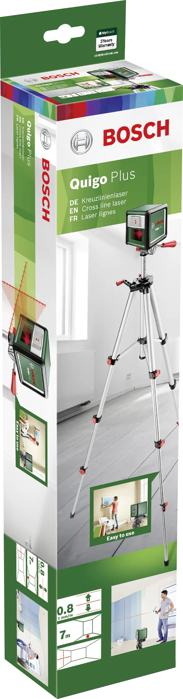 Bosch Kreuzlinienlaser Quigo Plus mit Stativ Bosch Kreuzlinienlaser Quigo Plus mit Stativ