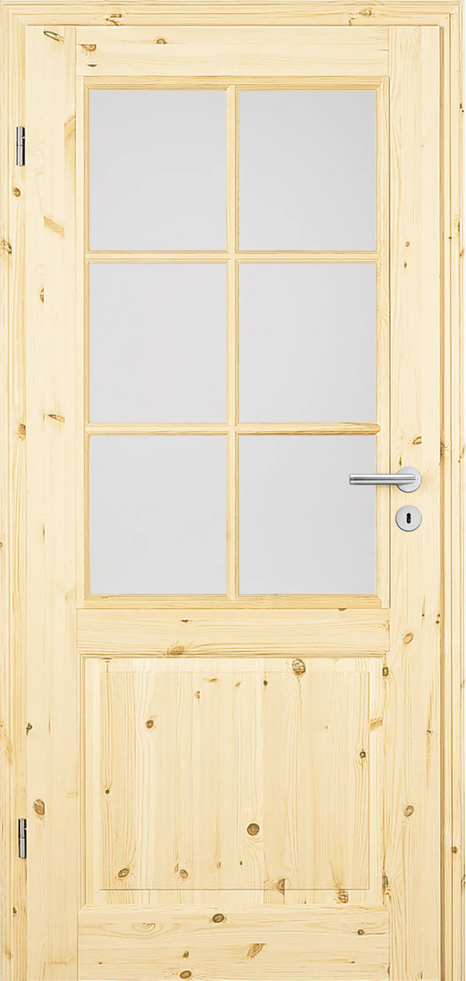 Borne Türblatt Landhaus 03 Kiefer roh Lichtausschnitt GE incl. Sprossenrahmen