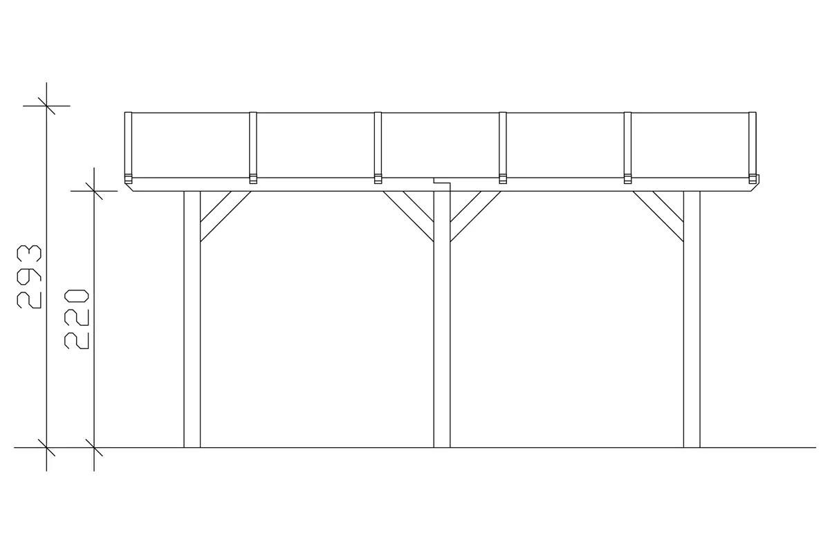 SKAN HOLZ Bogendach-Carport Franken 376 x 541 cm, lasiert in Schiefergrau